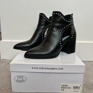 Steve Madden Justice Black leather